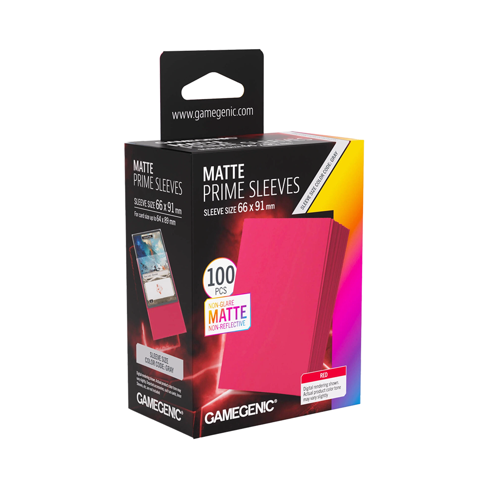 Gamegenic: Matte Prime Sleeves Standard Size (100 st) - Röd
