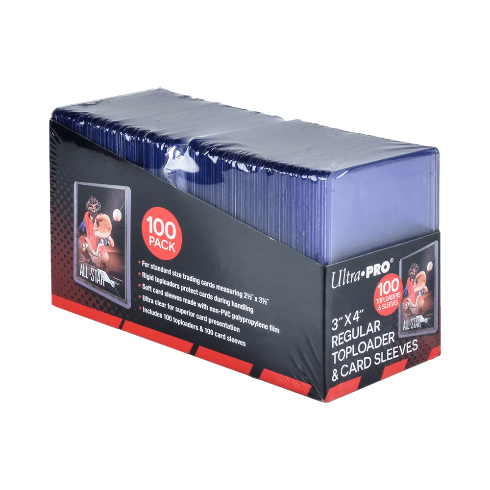 Ultra PRO: 3" x 4" Clear Regular TOPLOADER & CARD SLEEVES Bundle (100ct)